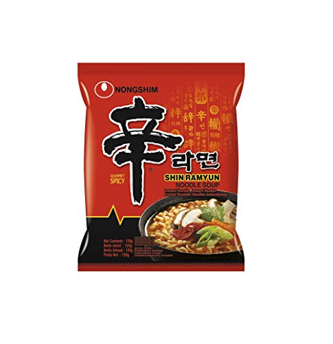 Nong Shim Instant Noodles Shin Ramyun - Paquete de 20 x 120 gr - Total: 2400 gr