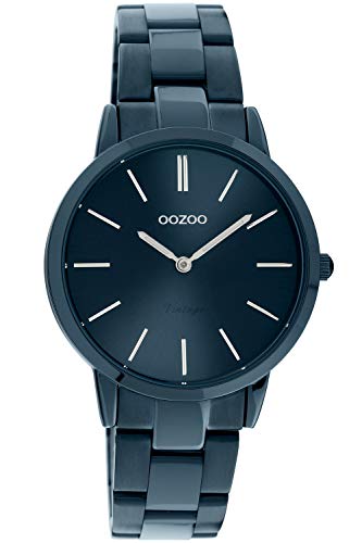 Oozoo Reloj de mujer azul oscuro, correa de metal, diámetro 34 mm, C20108