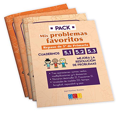Pack Mis Problemas Favoritos: Repaso 5º PRIMARIA. Mejora la resolución de problemas de matemáticas (Niños de 10 a 11 años)