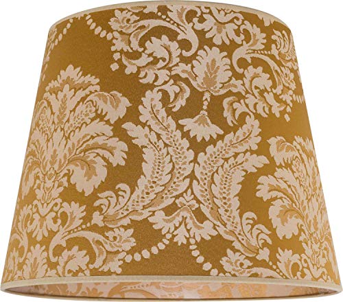 Pantalla para lámpara de pie E27 Willow de tela, color dorado, diámetro de 38 cm, diseño barroco