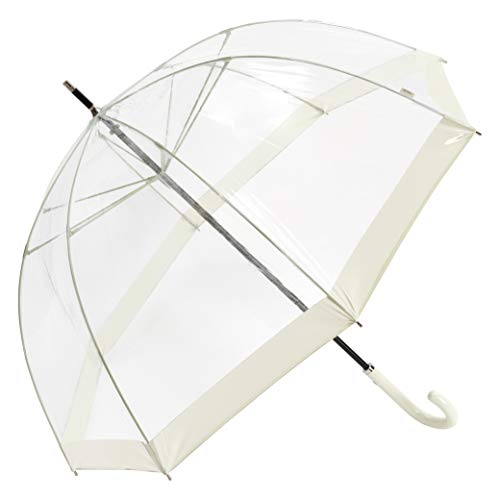 Paraguas Clima m&p Transparente Mujer Blanco | Sistema Ativiento y Manual | Paraguas Grande Cupula