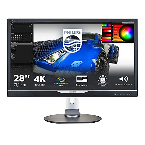 Philips Monitores 288P6LJEB/00 - Monitor de 28" 4K Ultra HD (resolución 3840 x 2160 Pixels, 1 ms, Altavoces, Puerto de audio, VESA, USB 3.0, Displayport, HDMI)