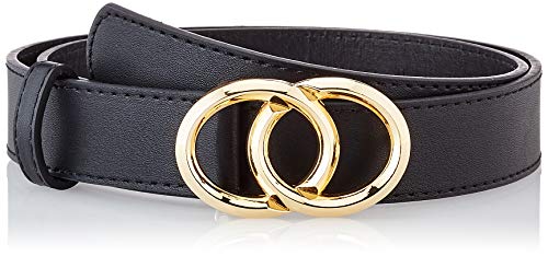 PIECES Pcmalou Jeans Belt D2d Cinturón, Black/W. Gold Metal, 90 para Mujer