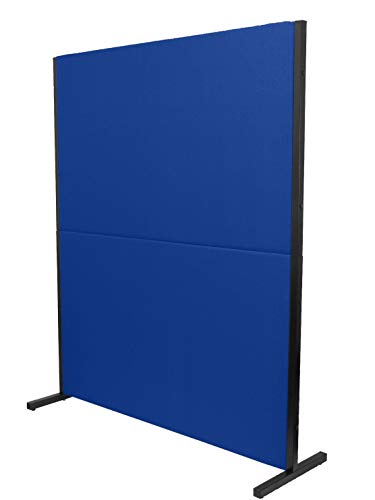 PIQUERAS Y CRESPO Modelo Valdeganga - Biombo separador para oficinas y centros de trabajo, desmontable y con estructura de color negro - Tapizado en tejido BALI color azul