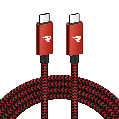 RAMPOW Cable USB C a USB C 3.2 Gen 2x2 con E-Mark, Cable Thunderbolt 3 con PD 3.0[20V/5A 100W], 4K@60Hz para Macbook Pro 16'' 2019/2017, iMac, Samsung S10/S9, Huawei P30, Nintendo Switch y más - 2M
