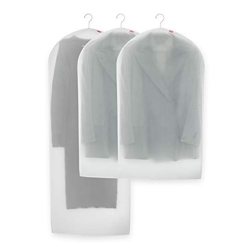 Rayen - Funda de ropa para armario. Pack de 3 bolsas translúcidas para guardar ropa. Protectores de ropa antipolvo. 60 x 150 cm y 60 x 100 cm. Translúcido