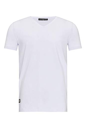 Redbridge Paquete de 2 Camisetas básicas con Cuello V Ligeramente más Ancho para Hombre Blanco