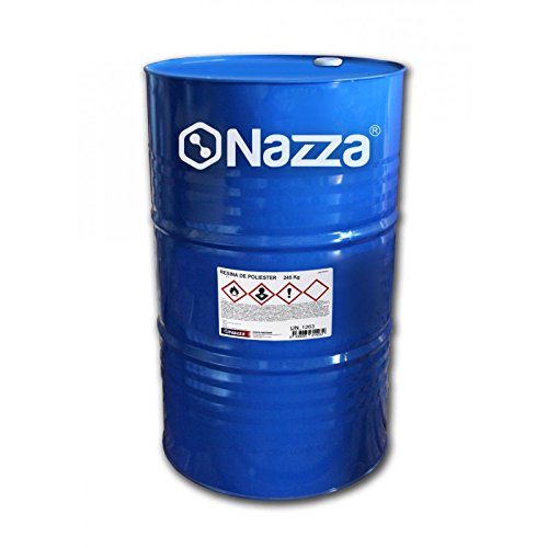 Resina de Poliéster Ortoftálica Nazza | De reactividad media, preacelerada y tixotrópica | Transparente y libre de impurezas | 245 Kg.