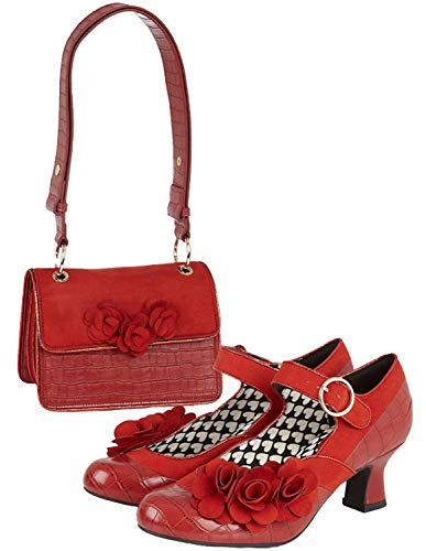 Ruby Shoo Mabel - Zapato de tacón medio, color rojo y rojo, color Rojo, talla 38 EU