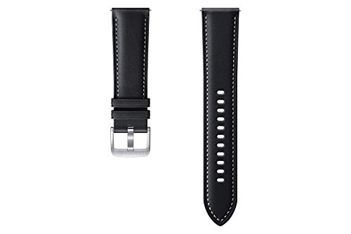 Samsung Stitch Leather ET-SLR84 - Correa de reloj para Samsung Galaxy Watch3 con 22 mm de ancho, correa de piel auténtica, color negro