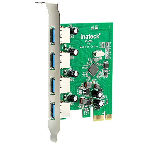 [Sin conexión de energía adicional] Inateck KT4005 USB 3.0 Tarjeta de 4 puertos PCI Express USB3.0, No más conexión de alimentación determinada a través de la ranura PCI-E