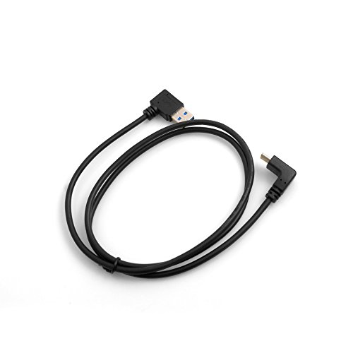 System-S Cable USB 3.1 tipo C en ángulo hacia arriba y hacia abajo a USB 3.0 tipo A, adaptador en ángulo derecho de 90°, 98 cm