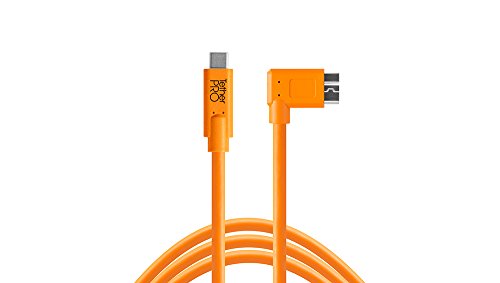 Tether Tools Cable USB-C a 3.0 Micro-B ángulo recto, 4,60 m, color naranja