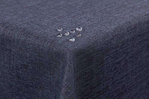 TextilDepot24 - Mantel para mesa de jardín, imitación de lino, antimanchas, repele el agua, no necesita planchado, gris oscuro, 40 x 100 cm
