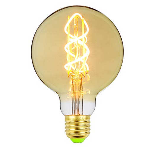 TIANFAN Bombillas LED Edison G95 4W LED filamento temperatura de color 2200-4000K 220/240V E27 Vintage Bombilla