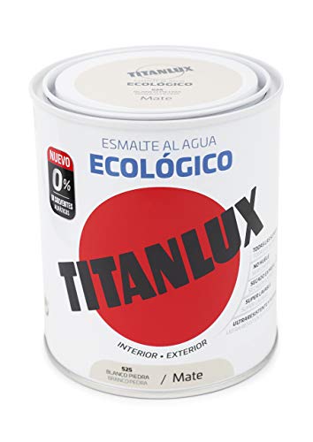 Titanlux - Esmalte eco, Mate blanco piedra, 750ML (ref. 02T052534)
