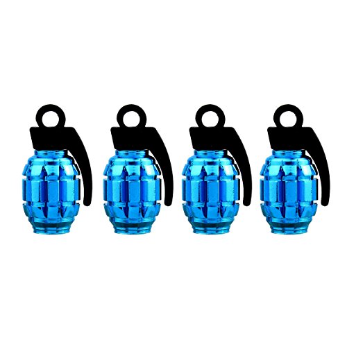 TOMALL Llantas de aleación de Aluminio Llantas de neumáticos Tapa granadas Llantas Tapa del neumático (4pcs Azul Cielo)