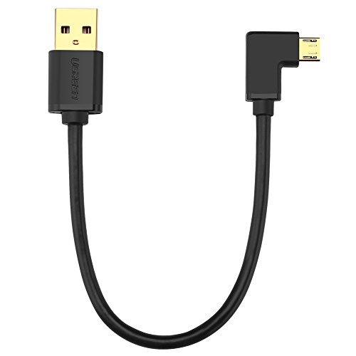 UGREEN Cable Micro USB de alimentación de 90 Grados para TV Stick, Chromecast, Intel Compute Stick y Roku Streaming Stick y Otros Smartphones y Tablets Android, 15cm (90°)