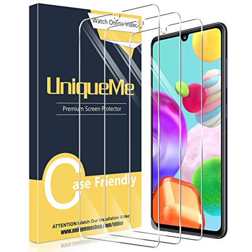 UniqueMe [3 Pack] Protector de Pantalla para Samsung Galaxy A41, Vidrio Templado [9H Dureza] HD Film Cristal Templado