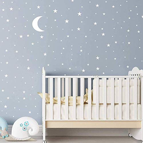 Vinilo adhesivo de pared con luna y estrellas, extraíble para niños, decoración de habitación de bebé, decoración de habitación de bebé, decoración de pared para el hogar, casa, dormitorio