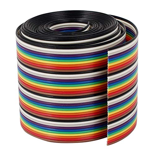 VIPMOON 1M 1.17mm 40PIN Cable de puente de cinta de arco iris flexible multicolor multicolor de Dupont Wire