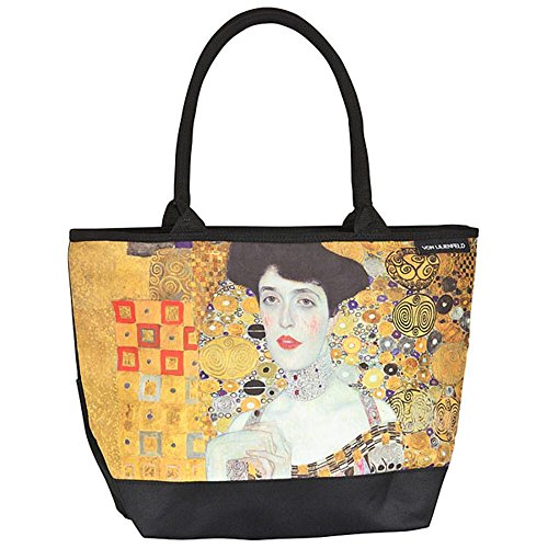 VON LILIENFELD® Bolsa Compra Shopper Grande de Playa Bandolera Mujer Arte Gustav Klimt Adele