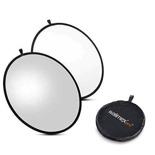 Walimex - Reflector Plegable (107 cm), Color Plateado/Blanco