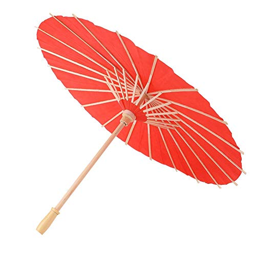Wifehelper Sombrilla de Papel de Estilo Chino japonés de 23 Pulgadas, sombrilla para Bodas, Despedidas de Soltera, favores de Fiesta, Pintura a Mano para niños y sesiones fotográficas(Rojo)