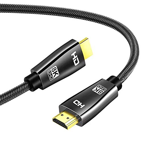 YIWENTEC - Cable HDMI 8K UHD HDR 8K (7680 x 4320) de Alta Velocidad 48 Gbps 8 K a 60 Hz 4 K a 120 Hz HDCP2.2 HDR eARC 3D HDMI Cable para PS4, SetTop Box HDTVs Proyector 3 m 8 K.