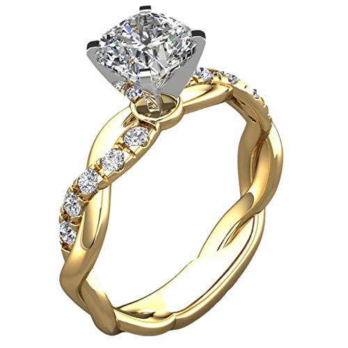 Zhangjie Rings For Women Teen Girls, Silver Exquisite Rings Wedding Ring Jewelry Gifts Rose Diamond Rings Birthday Gifts For Women Girls