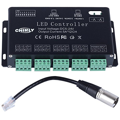 12 canales 60A DMX 512 LED Decodificador Controlador DMX regulador de intensidad usar para DC12-24V RGB/RGBW/Monocromo LED LED tira