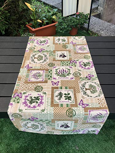 1KDreams Camino de mesa rectangular de decoración provenzal estilo Shabby Country Chic. Moderno y elegante, fabricado en Italia (50 x 140 cm)
