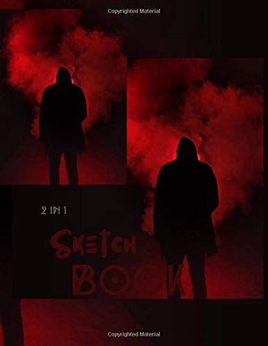 2 in 1 sketch Book: Black & White Papers, 150+ pages each, Extra Large 8.5" x 11" (Modern Art Cover Vol.29)