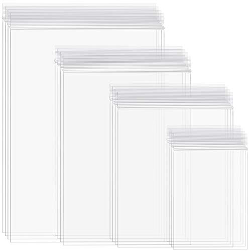 4 Tamaños 100 Bolsas de Polietileno de Plástico Transparentes Herméticas Resellables con Cierre para Fotos Cuentas (6 x 4 Pulgadas, 8 x 6 Pulgadas, 10 x 7 Pulgadas, 12 x 8 Pulgadas)