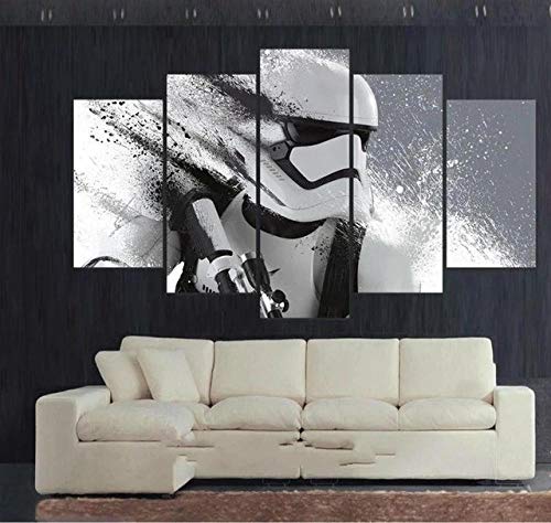 45Tdfc 5 Panel Pared Arte Pintura Stormtrooper Star War Fotos Prints en Lienzo la Imagen Decor Aceite para decoración de hogar Moderno
