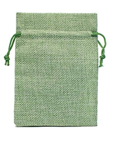 50 bolsas de regalo de yute de arpillera natural con cordón, embalaje de joyería de varios tamaños, boda con bolsa de dulces-Verde claro-13_El 10X14CM