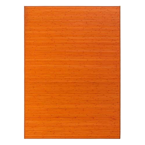 Alfombra para salón de bambú (180 x 250 cm, Naranja)