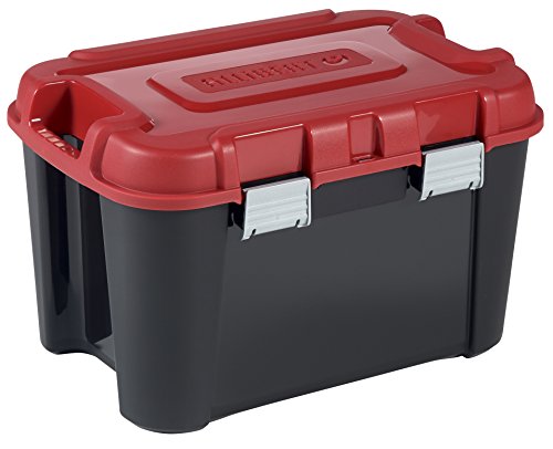 Allibert 229195 Totem - Caja de Almacenamiento, de plástico, 59,6 x 39,5 x 37, 60 l, Negra y roja