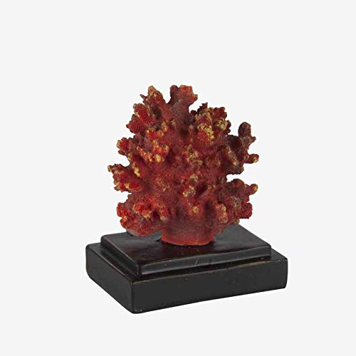 Better & Best 2501345 Figura resina coral rojo peana negra de resina, color: rojo, Medidas: 9x6,5x11