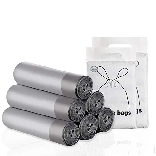 Bilieasy 5 rollos de 45 x 50 cm, 75 bolsas de basura de 10 L a 15 L, bolsas de basura grandes y fuertes sin perfume universal bolsas de basura para cocina