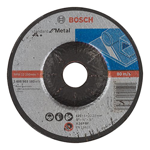 Bosch 2 608 603 182 - Disco de desbaste acodado Standard for Metal - A 24 P BF, 125 mm, 22,23 mm, 6,0 mm (pack de 1)