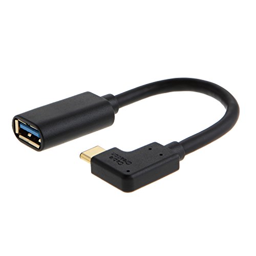 CableCreation ángulo de Oro USB3.1 USB-C (Tipo C) a USB 3.0 Estándar Un Cable Femenino del Adaptador, USB-OTG C El Nuevo MacBook, etc Chromebook Pixel, 15CM / Negro