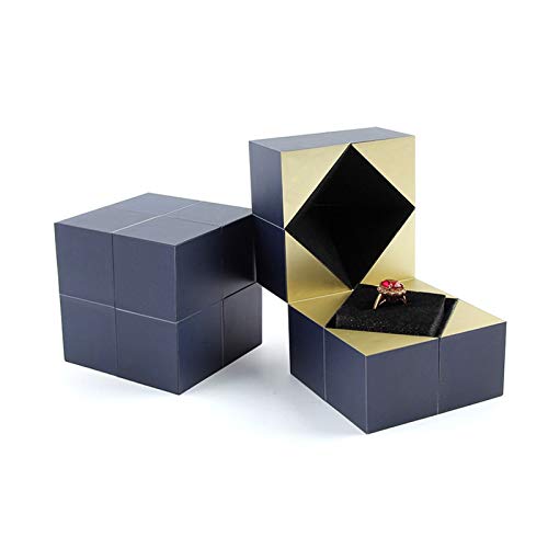 Caja de joyería personalizada para mujeres, cajas de regalo de la caja de joyería de Rubik para anillo, collar de almacenamiento y exhibición, para el aniversario de cumpleaños de la boda Día de las m