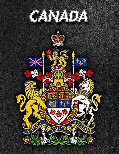 Canada: Coat of Arms | Composition Book 150 pages 8.5 x 11 in. | College Ruled | Writing Notebook | Lined Paper | Soft Cover | Plain Journal