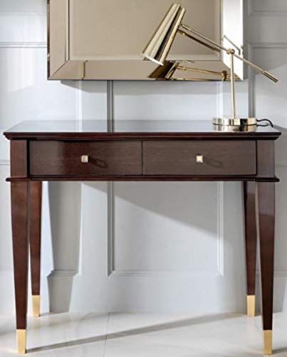 Casa Padrino Consola neoclásica marrón/Oro 100 x 35 x A. 80 cm - Mesa Consola con 2 cajones - Muebles Art Deco