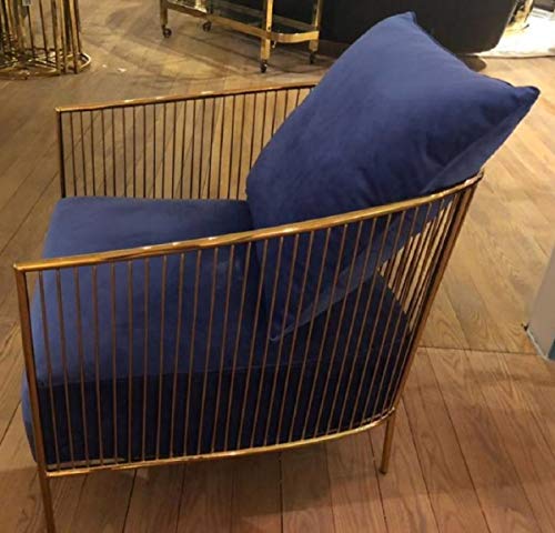 Casa Padrino sillón Azul/Oro 69 x 78 x H. 88 cm - Sillón de Acero Inoxidable con Tela de Terciopelo Fino - Muebles de Diseño