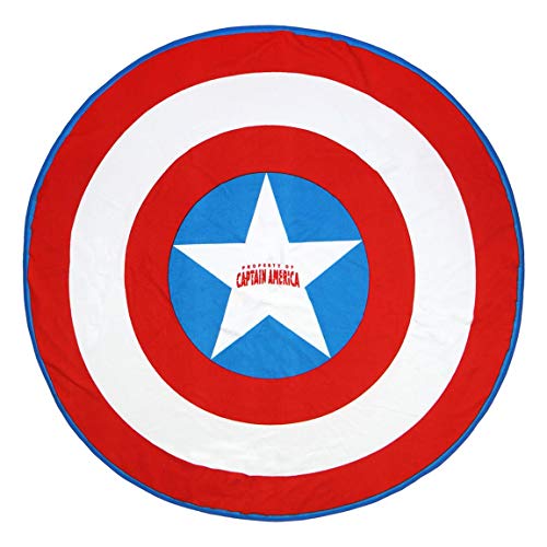 Cerdá 2200003996 Toalla Redonda Avengers Capitan America, Rojo, 130x130cm
