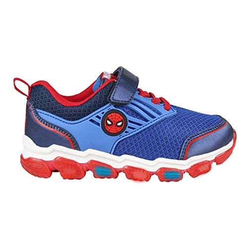 CERDÁ LIFE'S LITTLE MOMENTS Cerdá-Zapatillas Luminosas de Spiderman de Color Azul, Gris Perla, 27 EU