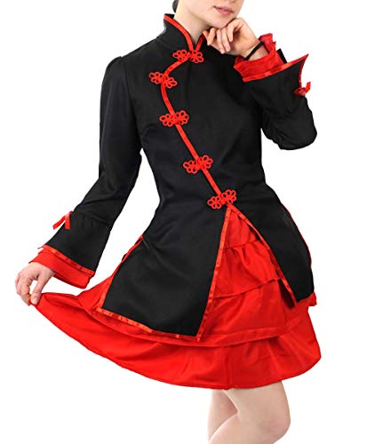 CoolChange Disfraz Cheongsam para Mujer con Falda Corta, Rojo, Talla: S