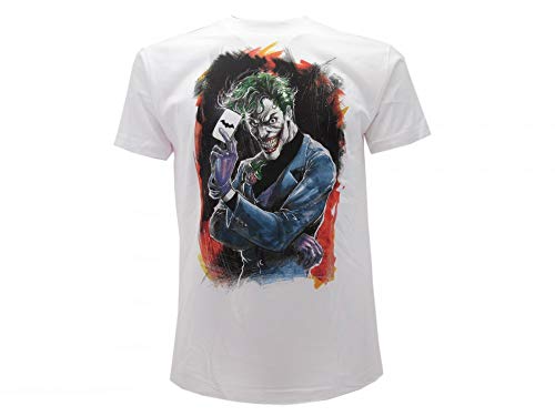 DC Comics Camiseta del Joker original de Superhéroes, de la película Batman, producto oficial blanco XXS